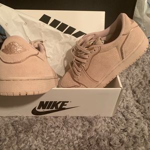Air Jordan 1s (blush and and rose gold suede)